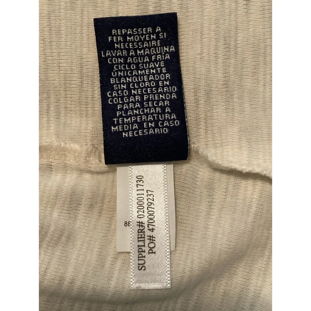 Chaps Womens Henley Shirt‎ L Ivory Lace Trim Long Sleeve Boho Soft Girl Cottage
